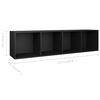 vidaXL B&uuml;cherregal/TV-Schrank Schwarz 36x30x143 cm Holzwerkstoff