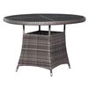 vidaXL Gartentisch Grau &Oslash;110x74 cm Poly Rattan