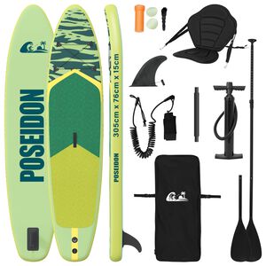 vidaXL SUP Board mit Sitz 2-in-1 POSEIDON 305 x 76 x 15 cm Gr&uuml;n