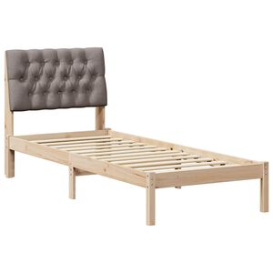 vidaXL Bettgestell mit gepolstertem Kopfteil Braun 80 x 200 cm