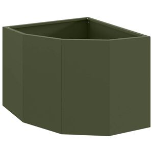 vidaXL Eckpflanzer Olivgr&uuml;n 45 x 45 x 35 cm Stahl