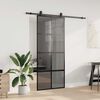 vidaXL Schiebet&uuml;r mit Beschlag Schwarz 90x205 cm Hartglas