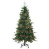vidaXL Künstlicher klappbarer Weihnachtsbaum Grün 120 cm PE und PVC