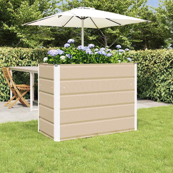 vidaXL Pflanzk&uuml;bel Elfenbein 480 x 50 x 45 cm Verzinkter Stahl