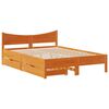 vidaXL Massivholzbett mit Schubladen Wachsbraun 140x190 cm Kiefer