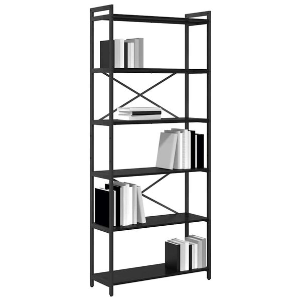 vidaXL B&uuml;cherregal Schwarz Eichen-Optik 40 x 30 x 85 cm Holzwerkstoff