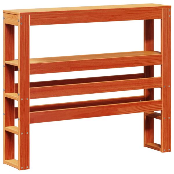 vidaXL Kopfteil mit Ablagen Wachsbraun 75 cm Massivholz Kiefer