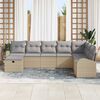vidaXL Garten-Sofa-Set mit Kissen mit Speicher 8 pcs Beige Poly Rattan
