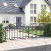 vidaXL Zauntor mit Schloss Grau 301 x 224,5 cm Stahl