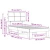 vidaXL Bettgestell mit gepolstertem Kopfteil Schwarz 75 x 190 cm