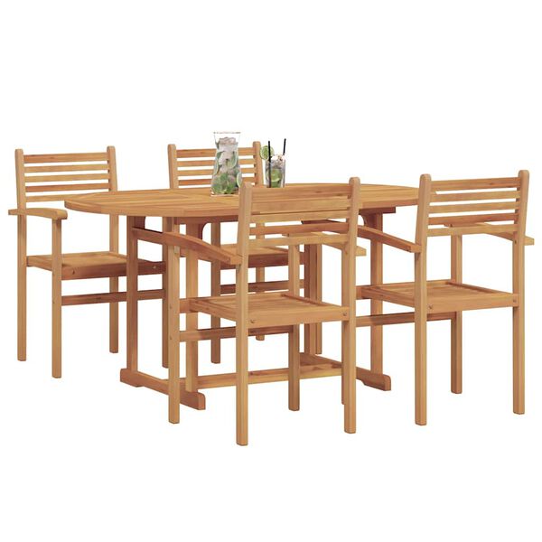 vidaXL Garten Essgruppe 5 pcs Natur Massivholz Akazie