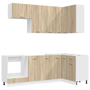 vidaXL K&uuml;cheneinheit LYON 8 stk. Sonoma-Eiche Holzwerkstoff