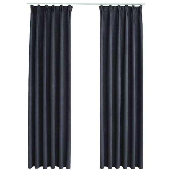 vidaXL Verdunkelungsvorh&auml;nge mit Haken 2 Stk. Anthrazit 140x225 cm