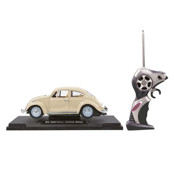 JAMARA Ferngesteuertes Auto Die-cast VW Beetle 40 MHz 1:18 Cremewei&szlig;