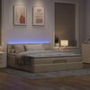 vidaXL Ottoman-Bett mit Matratze & LEDs Creme 160x200 cm Stoff