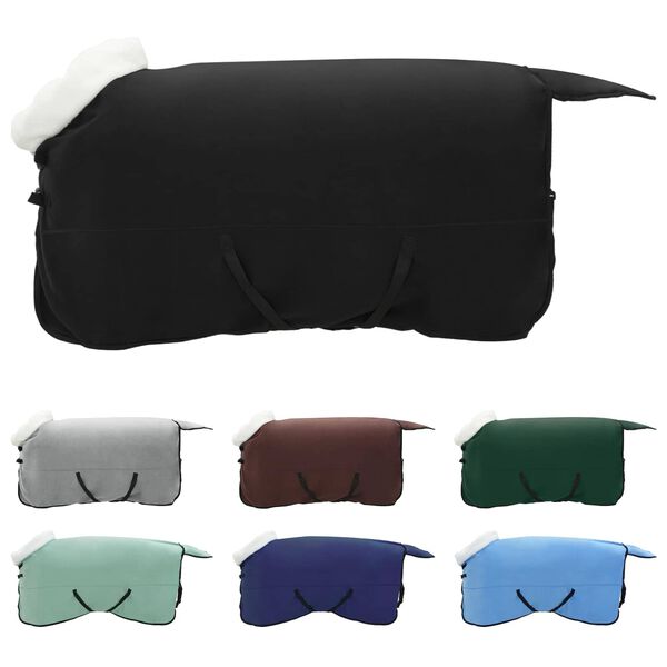 vidaXL Pferdedecke Schwarz 125 cm Polarfleece