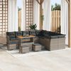 vidaXL Gartensofa-set 14 pcs Grau Poly-Rattan