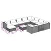 vidaXL 12-tlg. Garten-Lounge-Set mit Kissen Poly Rattan Braun