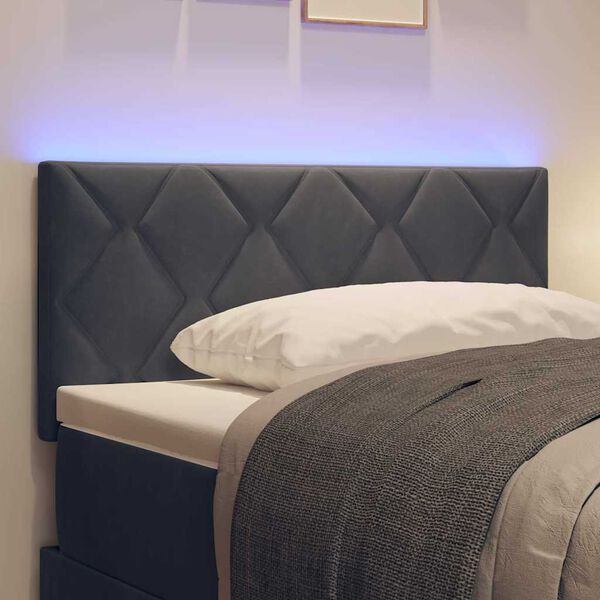 vidaXL LED Kopfteil Dunkelgrau 90 cm Kunstleder