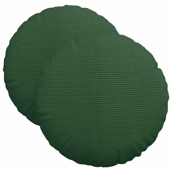 vidaXL Sitzkissen 2 pcs Dunkelgr&uuml;n &Oslash; 40 cm Cordstoff