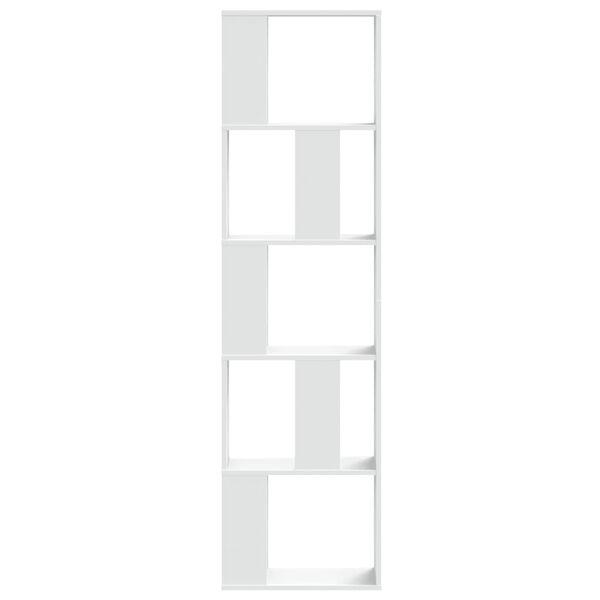 vidaXL B&uuml;cherregal 5 B&ouml;den Wei&szlig; 45x23,5x162,5 cm Holzwerkstoff