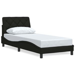 vidaXL Bettgestell ohne Matratze Schwarz 90x200 cm Stoff