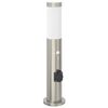 vidaXL Pollerleuchte mit Sensor und Steckdose 50 cm Edelstahl IP44