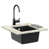 vidaXL Waschbecken Schwarz 370 x 460 mm 80% Quarz und 20% Harz