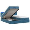 vidaXL Ottoman-Bett mit Matratze und LED Dunkelblau 200 x 200 cm Samt