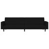 vidaXL Schlafsofa 2-Sitzer mit Hocker Schwarz Mikrofasergewebe