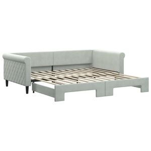 vidaXL Tagesbett Ausziehbar Hellgrau 100x200 cm Samt