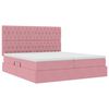 vidaXL Bett mit LED-Lichtleisten mit Kopfteil Rosa 180 x 200 cm Samt