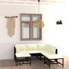 vidaXL 7-tlg. Garten-Lounge-Set mit Kissen Poly Rattan Schwarz
