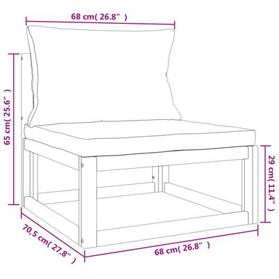 vidaXL 4-tlg. Garten-Lounge-Set mit Taupe Kissen Massivholz