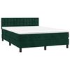 vidaXL Boxspringbett mit Matratze & LED Dunkelgr&uuml;n 140x200 cm Samt