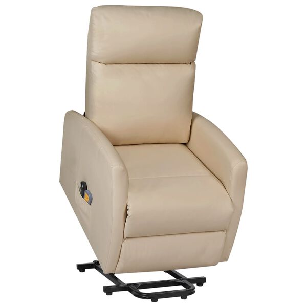 vidaXL Massagesessel mit Aufstehhilfe Cappuccino-Braun Kunstleder
