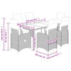 vidaXL 7-tlg. Garten-Bistro-Set mit Kissen Braun Poly Rattan