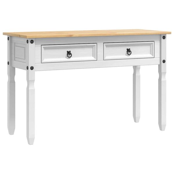 vidaXL Beistelltisch Wei&szlig; 115 x 46 x 73 cm Massives Kiefernholz