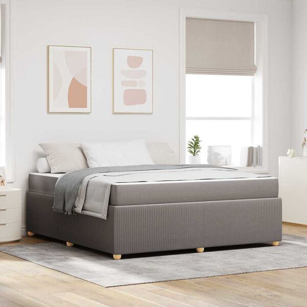 vidaXL Bettrahmen mit Matratze Taupe 180 x 200 cm Stoff