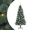 vidaXL K&uuml;nstlicher vorbeleuchteter Weihnachtsbaum mit Kugelset 150 cm