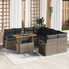 vidaXL Garten Essgruppe mit Kissen 9 pcs Grau und Braun