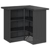vidaXL 5-tlg. Gartenbar-Set mit Kissen Schwarz Poly Rattan