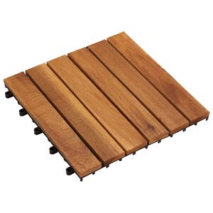 vidaXL Terrassenfliese 20 Stk. Braun 30 x 30 cm Akazien-Hartholz