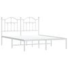 vidaXL Bettgestell mit Kopfteil Metall Wei&szlig; 140x190 cm