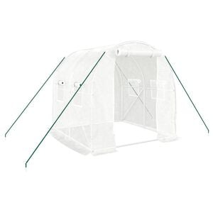 vidaXL Gew&auml;chshaus mit Stahlrahmen Wei&szlig; 4 m&sup2; 2x2x2 m