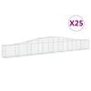 vidaXL Gabionen mit Hochbogen 25 Stk. 400x30x40/60 cm Verzinktes Eisen