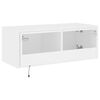 vidaXL TV-Wandschrank mit LED-Leuchten Wei&szlig; 80x35x31 cm