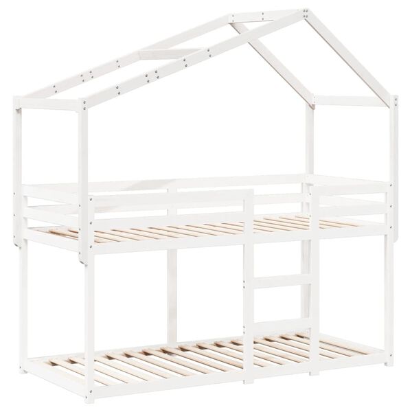 vidaXL Dach f&uuml;r Kinderbett Wei&szlig; 213x85,5x144,5 cm Massivholz Kiefer