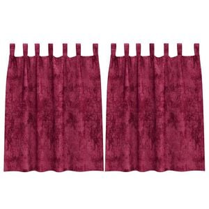 vidaXL Samtvorh&auml;nge mit Vorh&auml;ngen 2 pcs Weinrot 140 x 140 cm Samt