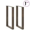 vidaXL Bartischbeine U-Form 2 Stk. Naturstahl 60x(90-91) cm Stahl
